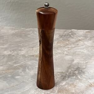 Wooden Salt or Pepper Mill Grinder Refillable 8.5" Solid Acacia Wood